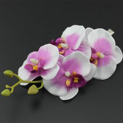 Stor hårblomma rosa & vit orkidéer rockabilly