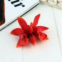 Hårblomma orange lilja hårspänne Retro