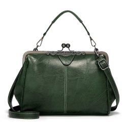 Handväska Mörkgrön vintage inspirerad och snygg handväska för den stilmedvetna