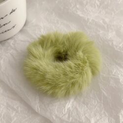 Scrunchie/hårsnodd grön fluffig