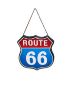 Plåt skylt route 66 blå röd