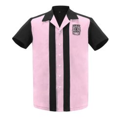 Herrskjorta rosa med totem emblem retro