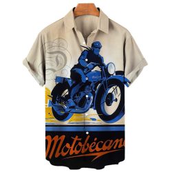 Herrskjorta motorbecane sval sommarskjorta Plus Size