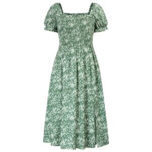 Grön maxiklänning med blommönster i Plus Size
