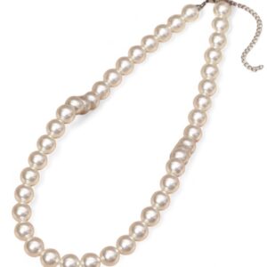 Vitt pärhalsband stora glaspärlor retro 50 tal