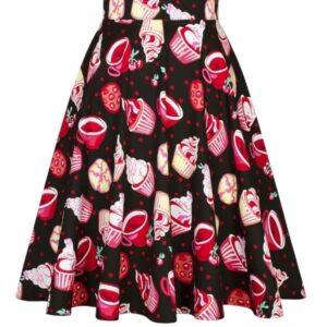 Läcker a-linje formad kjol med cupcake motiv